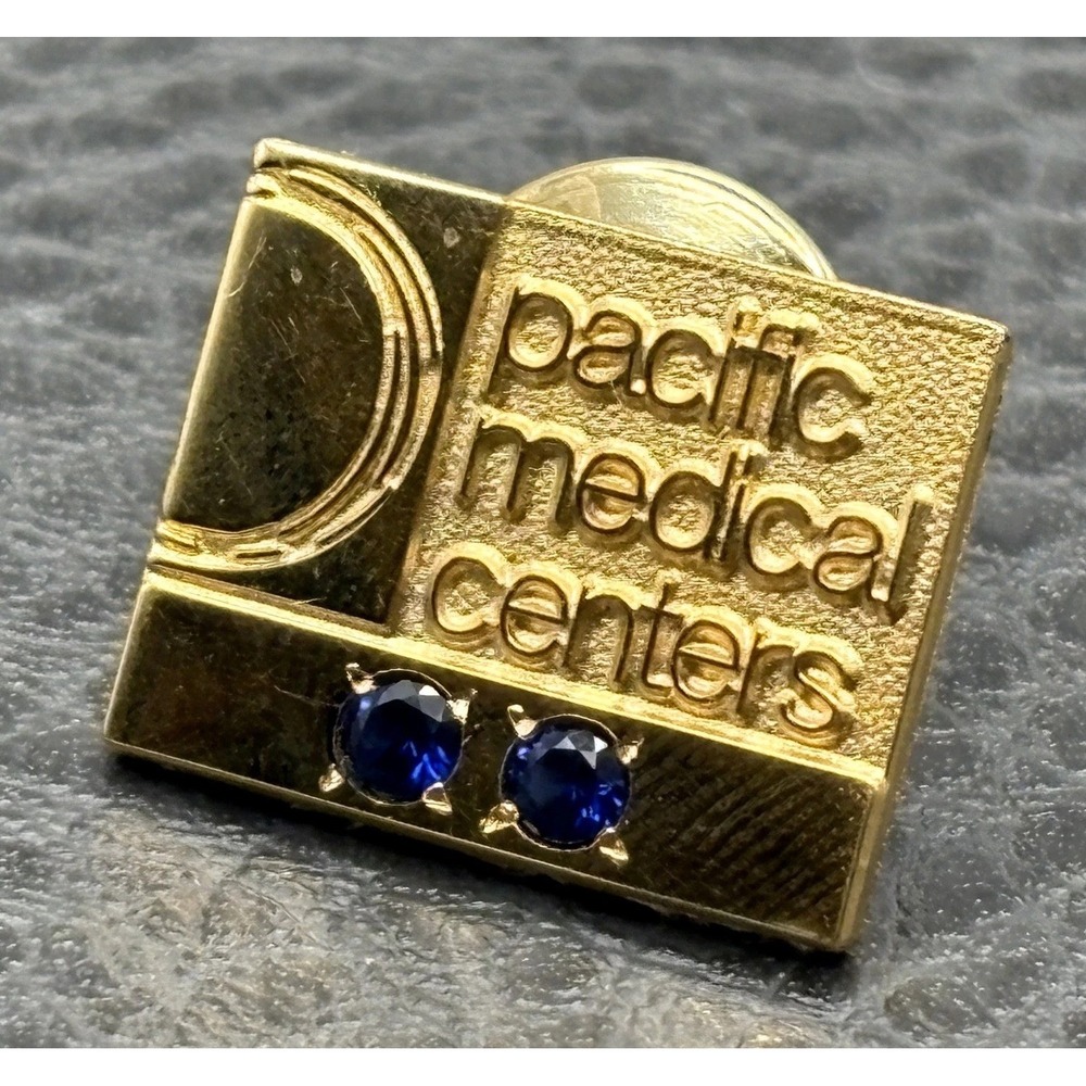 VTG Gold Filled Pacific Medical Centers Blue Stone Lapel Pin
